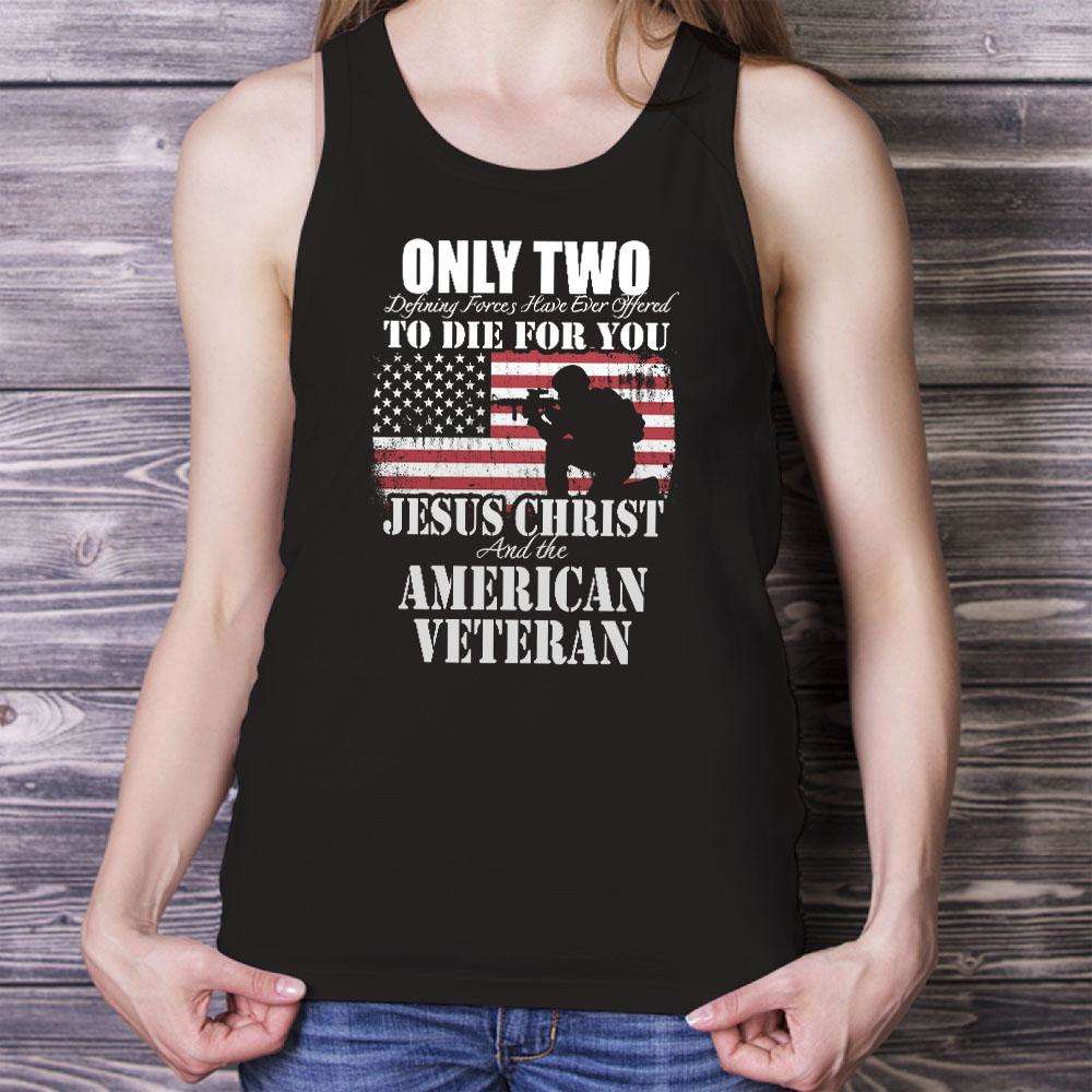 Designs by MyUtopia Shout Out:Jesus Christ & The American Veteran Unisex Tank