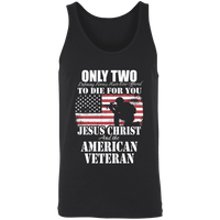 Load image into Gallery viewer, Designs by MyUtopia Shout Out:Jesus Christ &amp; The American Veteran Unisex Tank,X-Small / Black,Tank Tops
