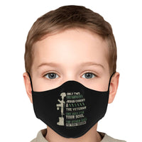 Load image into Gallery viewer, Designs by MyUtopia Shout Out:Jesus Died for Your Soul, Veteran Died for Your Freedom Fitted Fabric Face Mask w. Adjustable Ear Loops
