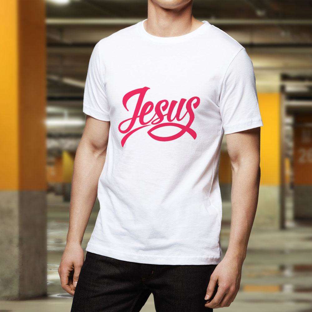 Designs by MyUtopia Shout Out:Jesus Fish Adult Unisex T-Shirt