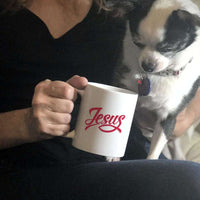 Load image into Gallery viewer, Designs by MyUtopia Shout Out:Jesus Fish Ceramic White Coffee Mug
