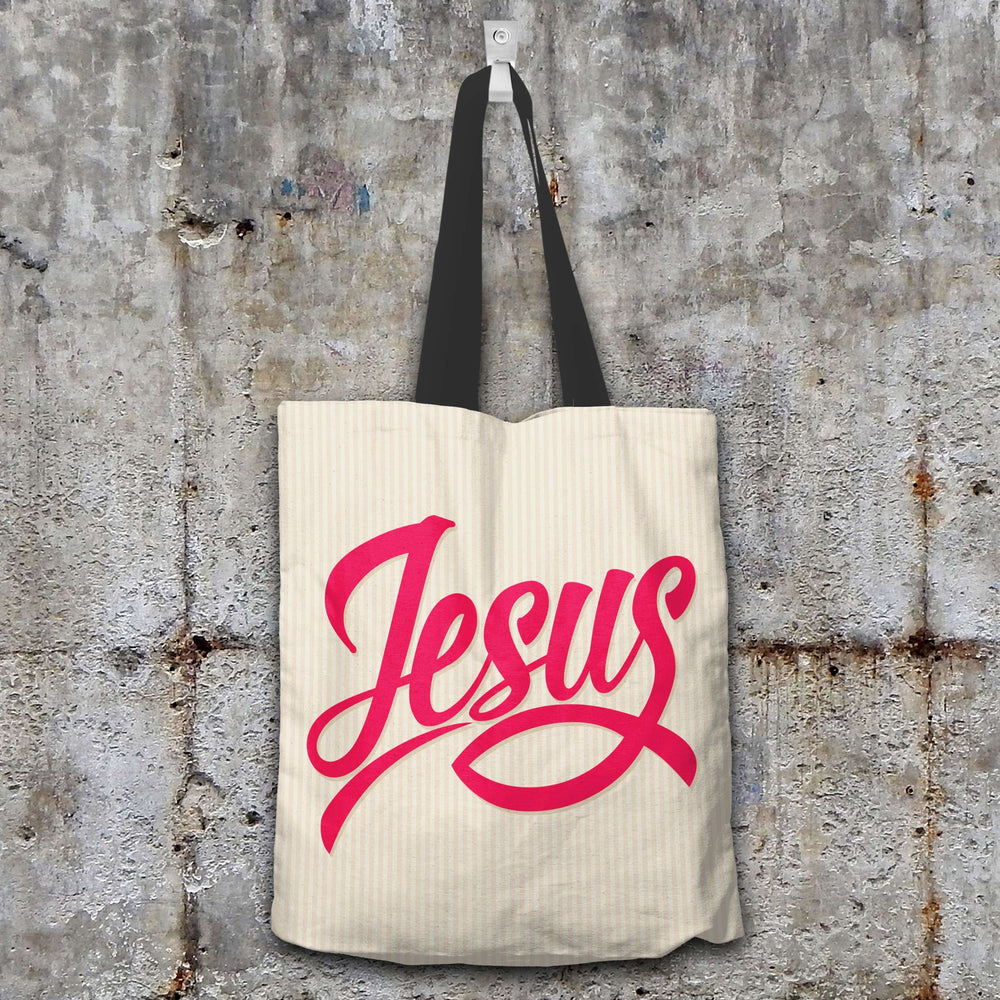 Designs by MyUtopia Shout Out:Jesus Fish Christian Faith Fabric Toebag