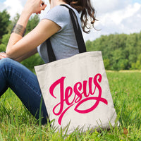 Load image into Gallery viewer, Designs by MyUtopia Shout Out:Jesus Fish Christian Faith Fabric Toebag
