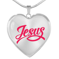Load image into Gallery viewer, Designs by MyUtopia Shout Out:Jesus Fish Christian Faith Personalized Engravable Keepsake Heart Necklace
