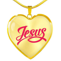 Load image into Gallery viewer, Designs by MyUtopia Shout Out:Jesus Fish Christian Faith Personalized Engravable Keepsake Heart Necklace,18k Gold finish on Stainless Steel / No,Necklace
