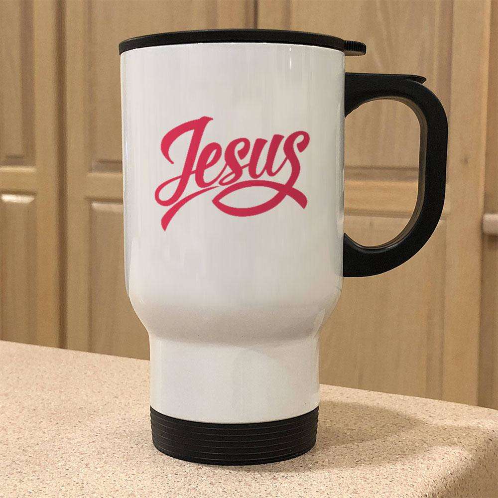 Designs by MyUtopia Shout Out:Jesus Fish Christian Faith Stainless Steel Travel Mug
