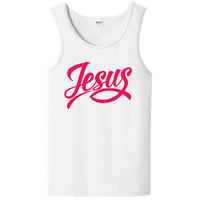 Load image into Gallery viewer, Designs by MyUtopia Shout Out:Jesus Fish Christian Faith Unisex Tank Top,White / S,Tank Tops
