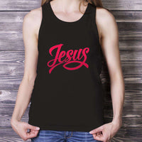 Load image into Gallery viewer, Designs by MyUtopia Shout Out:Jesus Fish Christian Faith Unisex Tank Top
