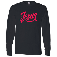 Load image into Gallery viewer, Designs by MyUtopia Shout Out:Jesus Fish Christian Long Sleeve T-Shirt,Black / S,Long Sleeve T-Shirts
