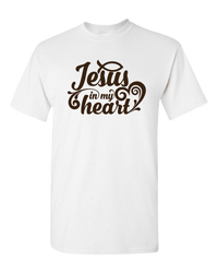 Load image into Gallery viewer, Designs by MyUtopia Shout Out:Jesus In My Heart Adult Unisex T-Shirt,S / White,Adult Unisex T-Shirt
