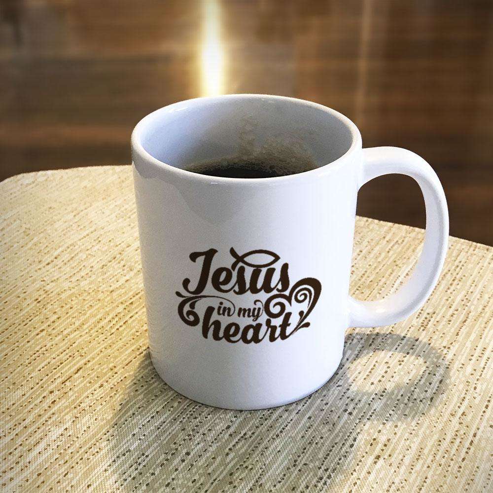 Designs by MyUtopia Shout Out:Jesus In My Heart Ceramic White Coffee Mug