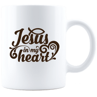 Load image into Gallery viewer, Designs by MyUtopia Shout Out:Jesus In My Heart Ceramic White Coffee Mug,11oz / White,Ceramic Coffee Mug
