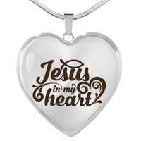 Load image into Gallery viewer, Designs by MyUtopia Shout Out:Jesus In My Heart Christian Faith Personalized Engravable Keepsake Heart Necklace
