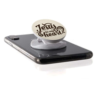 Load image into Gallery viewer, Designs by MyUtopia Shout Out:Jesus In My Heart Hinged Phone Grip for Smartphones and Tablets

