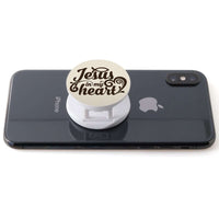 Load image into Gallery viewer, Designs by MyUtopia Shout Out:Jesus In My Heart Hinged Phone Grip for Smartphones and Tablets
