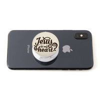 Load image into Gallery viewer, Designs by MyUtopia Shout Out:Jesus In My Heart Hinged Phone Grip for Smartphones and Tablets
