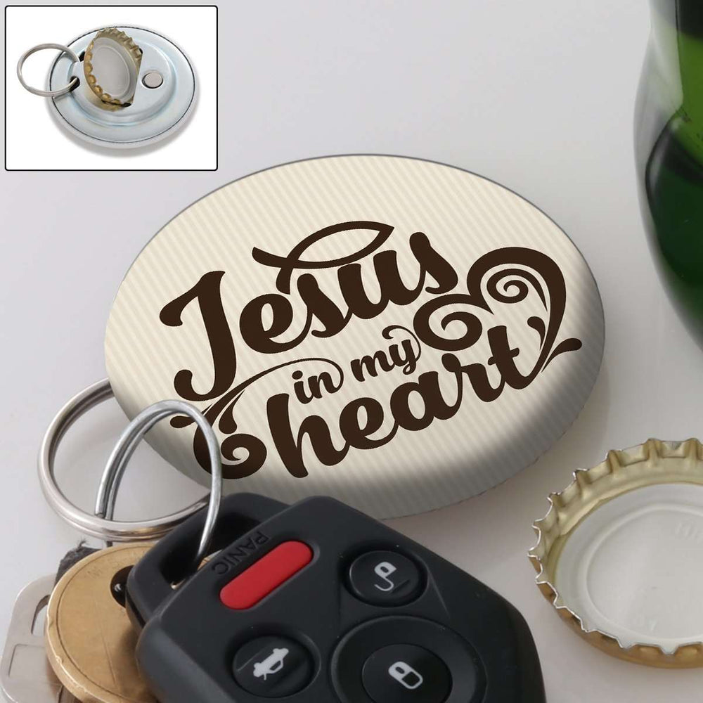 Designs by MyUtopia Shout Out:Jesus in My Heart Magnetic Key chain and bottle opener
