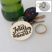 Load image into Gallery viewer, Designs by MyUtopia Shout Out:Jesus in My Heart Magnetic Key chain and bottle opener
