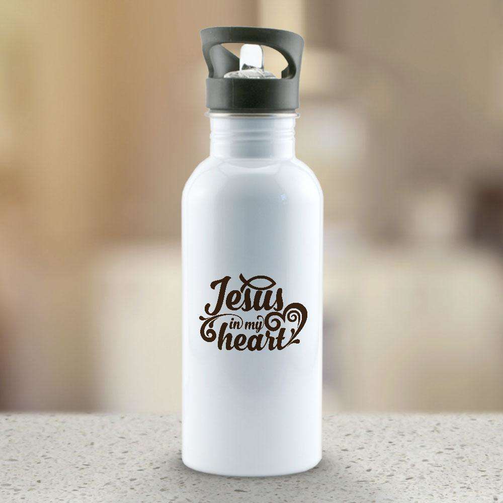Designs by MyUtopia Shout Out:Jesus In My Heart Stainless Steel Reusable Water Bottle