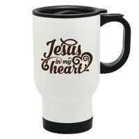 Load image into Gallery viewer, Designs by MyUtopia Shout Out:Jesus In My Heart Stainless Steel Travel Mug
