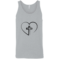 Load image into Gallery viewer, Designs by MyUtopia Shout Out:Jesus is inside My Heart Cross inside a Heart Ultra Cotton Unisex Tank Top,Athletic Heather / X-Small,Tank Tops
