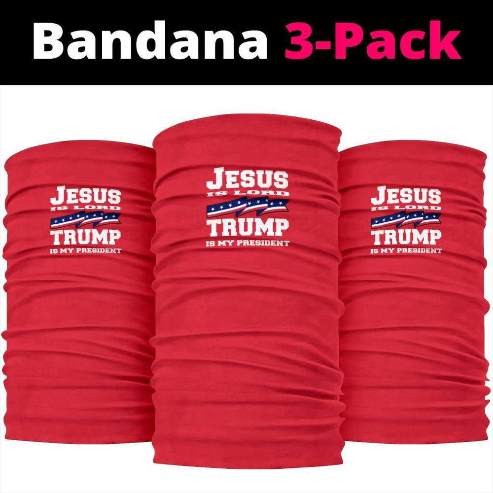 Designs by MyUtopia Shout Out:Jesus Is Lord Trump Is my President Tube Bandanna Face Scarf