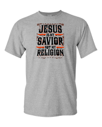 Load image into Gallery viewer, Designs by MyUtopia Shout Out:Jesus Is My Savior Not My Religion Adult Unisex T-Shirt,Athletic Heather / S,Adult Unisex T-Shirt
