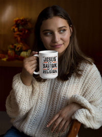 Load image into Gallery viewer, Designs by MyUtopia Shout Out:Jesus Is My Savior Not My Religion Ceramic Coffee Mugs - White
