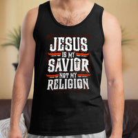 Load image into Gallery viewer, Designs by MyUtopia Shout Out:Jesus Is My Savior Not My Religion Ultra Cotton Unisex Tank Top,Black / X-Small,Tank Tops
