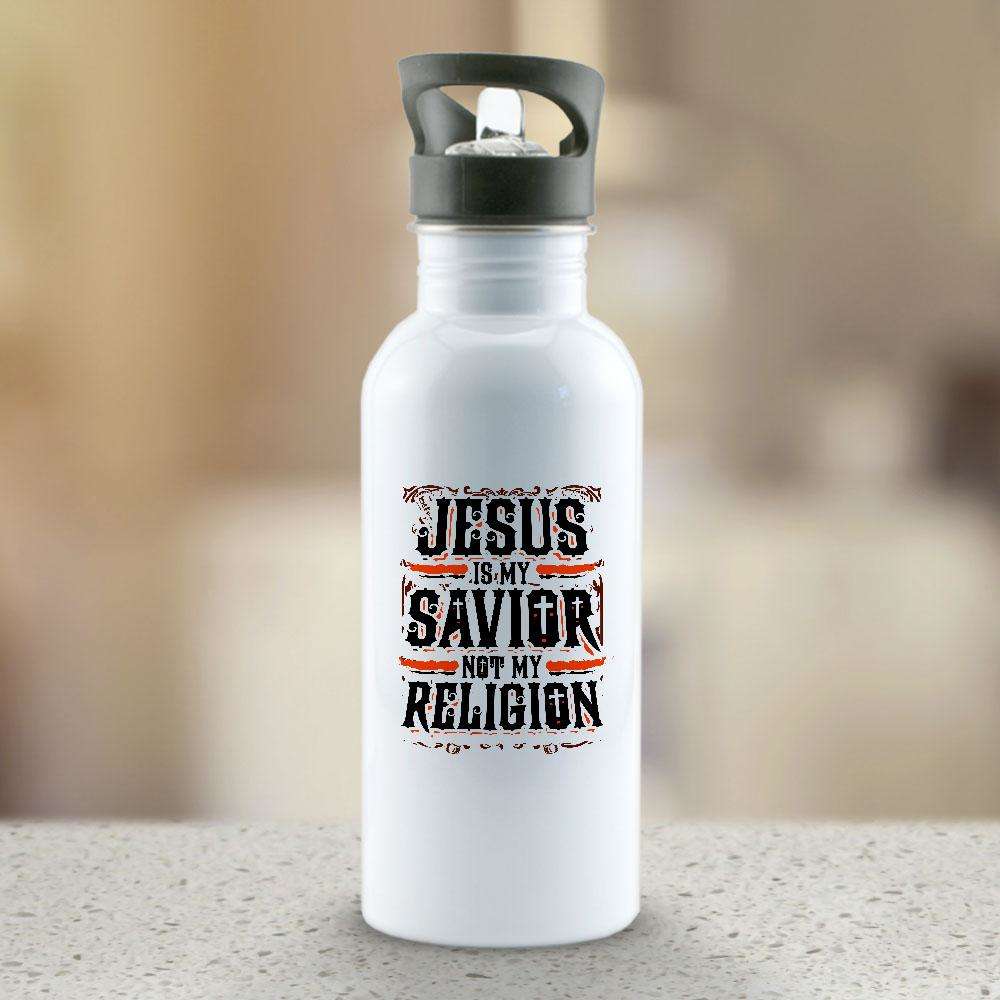 Designs by MyUtopia Shout Out:Jesus Is My Savior Not My Religion Water Bottle