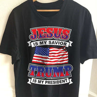 Load image into Gallery viewer, Designs by MyUtopia Shout Out:Jesus Is My Savior Trump Is My President Adult Unisex T-Shirt
