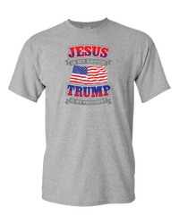 Load image into Gallery viewer, Designs by MyUtopia Shout Out:Jesus Is My Savior Trump Is My President Adult Unisex T-Shirt,Athletic Heather / S,Adult Unisex T-Shirt
