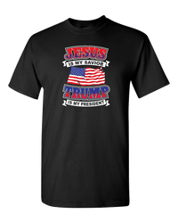 Load image into Gallery viewer, Designs by MyUtopia Shout Out:Jesus Is My Savior Trump Is My President Adult Unisex T-Shirt,Black / S,Adult Unisex T-Shirt
