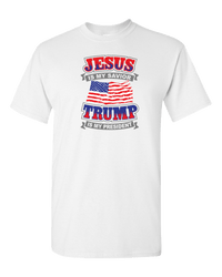 Load image into Gallery viewer, Designs by MyUtopia Shout Out:Jesus Is My Savior Trump Is My President Adult Unisex T-Shirt,White / S,Adult Unisex T-Shirt
