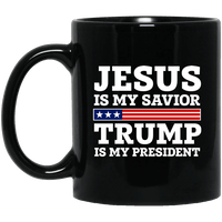 Load image into Gallery viewer, Designs by MyUtopia Shout Out:Jesus Is My Savior Trump Is My President Ceramic Coffee Mug,11 oz / Black,Ceramic Coffee Mug
