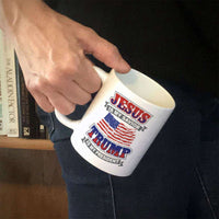 Load image into Gallery viewer, Designs by MyUtopia Shout Out:Jesus Is My Savior Trump Is My President Ceramic Coffee Mugs - White
