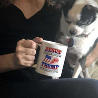 Load image into Gallery viewer, Designs by MyUtopia Shout Out:Jesus Is My Savior Trump Is My President Ceramic Coffee Mugs - White
