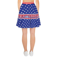 Load image into Gallery viewer, Designs by MyUtopia Shout Out:Jesus Is My Savior Trump Is My President Skater Skirt
