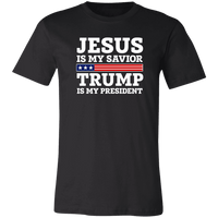 Load image into Gallery viewer, Designs by MyUtopia Shout Out:Jesus Is My Savior Trump Is My President Unisex Jersey Short-Sleeve T-Shirt,X-Small / Black,Adult Unisex T-Shirt
