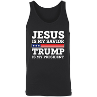 Load image into Gallery viewer, Designs by MyUtopia Shout Out:Jesus Is My Savior Trump Is My President Unisex Tank,X-Small / Black,Tank Tops
