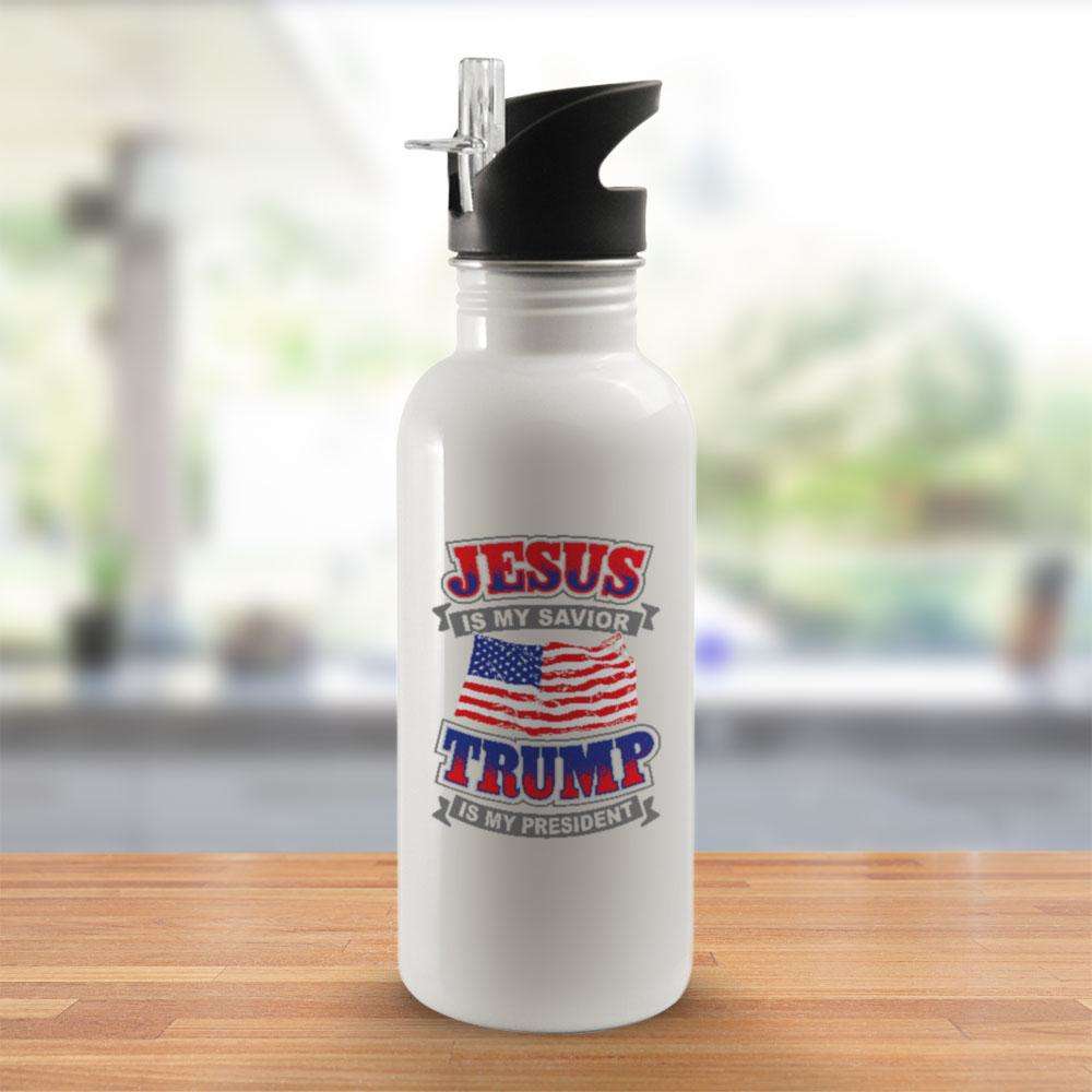 Designs by MyUtopia Shout Out:Jesus Is My Savior Trump Is My President Water Bottle