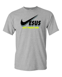Load image into Gallery viewer, Designs by MyUtopia Shout Out:Jesus Just Praise Him Adult Unisex T-Shirt,Athletic Heather / S,Adult Unisex T-Shirt
