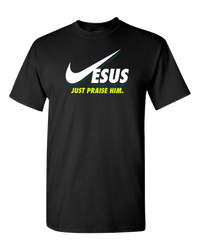 Load image into Gallery viewer, Designs by MyUtopia Shout Out:Jesus Just Praise Him Adult Unisex T-Shirt,Black / S,Adult Unisex T-Shirt
