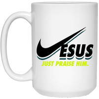 Load image into Gallery viewer, Designs by MyUtopia Shout Out:Jesus Just Praise Him Ceramic Coffee Mugs - White,15 oz / White,Ceramic Coffee Mug
