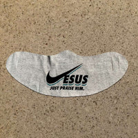 Load image into Gallery viewer, Designs by MyUtopia Shout Out:Jesus Just Praise Him Fabric Face Covering / Face Mask,Athletic Heather,Fabric Face Mask
