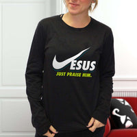 Load image into Gallery viewer, Designs by MyUtopia Shout Out:Jesus Just Praise Him Long Sleeve Ultra Cotton T-Shirt
