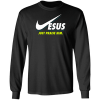 Load image into Gallery viewer, Designs by MyUtopia Shout Out:Jesus Just Praise Him Long Sleeve Ultra Cotton T-Shirt,Black / S,Long Sleeve T-Shirts
