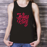 Load image into Gallery viewer, Designs by MyUtopia Shout Out:Jesus King Cotton Unisex Tank Top,Black / X-Small,Tank Tops
