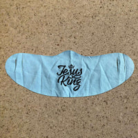 Load image into Gallery viewer, Designs by MyUtopia Shout Out:Jesus King Fabric Face Covering / Face Mask,Light Blue,Fabric Face Mask
