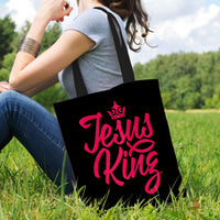 Load image into Gallery viewer, Designs by MyUtopia Shout Out:Jesus King Fabric Totebag Reusable Shopping Tote
